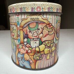 Vintage farm country style Colorful Piggy Bank Tin